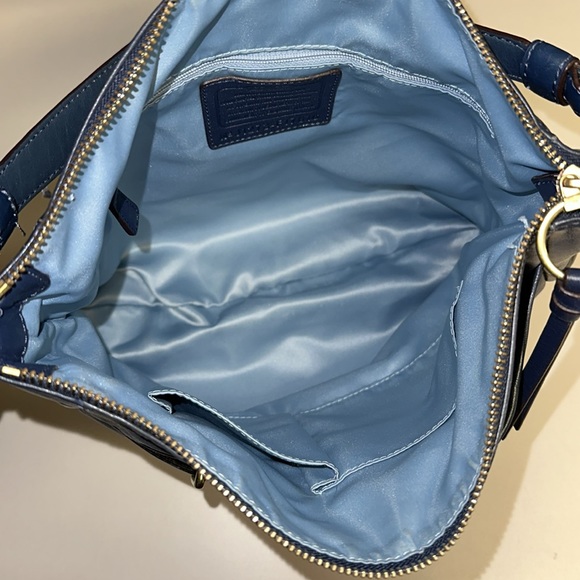 🔥🔥🔥Coach Chelsea Ashlyn Blue Leather Shoulder Bag - Picture 14 of 16